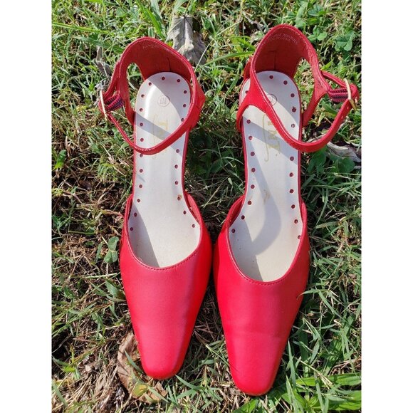 TNT Stiletto Heels Womens 6M Red Ankle Buckle Pump - Picture 3 of 11
